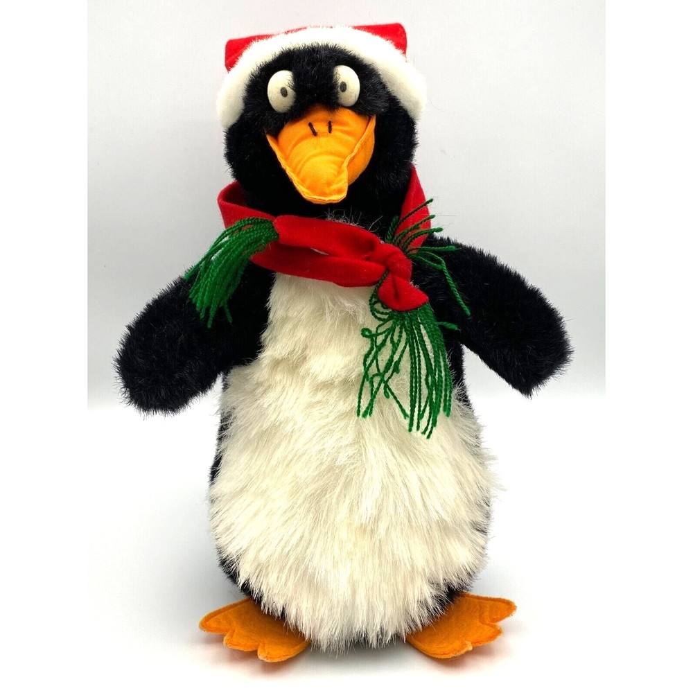 Vintage Fiesta Christmas Penguin Plush 11" Stuffed Animal Santa Hat Scarf XS8172